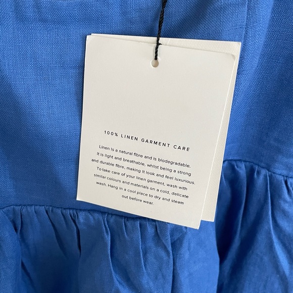 DISSH SIMONS COBALT LINEN MIDI DRESS. - Picture 9 of 10